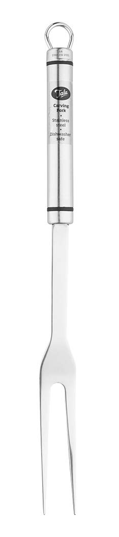 TalaStainless Steel Fork, 2 Prong Carving Fork Ideal for Holding Roasted Meats Steady While Carving After Cooking or BBQ, Dishwasher Safe, 33.4 x 2.5 x 1.5 cm