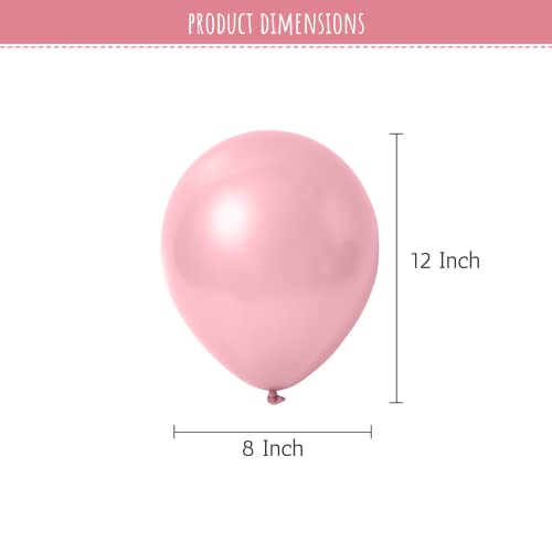Image of PartyForever Pastel pink Balloon for party decoration, 12 Inch Latex Balloons with Shiny Surface for Birthday, Anniversary, Wedding, Baby Shower Party Decoration In Combo (Pack Of 50, Pastel pink)