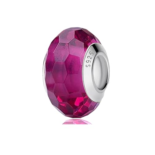 Image of GUAIHAODE Murano Glass Charms for Pandora Style Bracelet, 925 sterling silver Glass Bead Charms for Women (12-color)