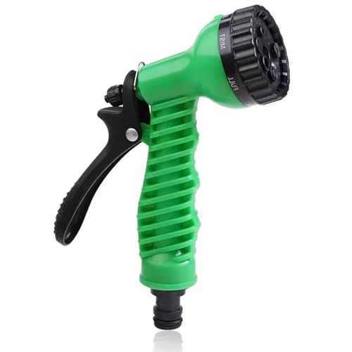 CABLEPELADO Pistola de Riego Ajustable, Boquilla de Manguera con 7 Modos de Pulverización, Ideal para Jardín, Limpieza de Automóvil y Baño de Mascotas, Incluye 4 Adaptadores Universales