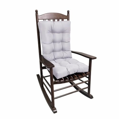 FLYSWUP Rocking Chair Cushion，Patio Chair Cushion,Overstuffed Seat Back Cushion Pad，Soft Thickened Patio Chair Cushions (Light Gray)