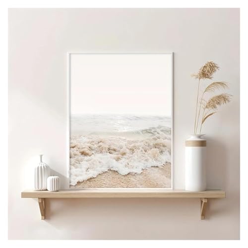 Tableau Déco Nature bord de mer pour salon moderne : triptyque scandinave 50x70cm