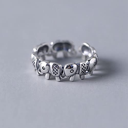 Bague ajustable en argent S925 pour femme, alliance mariage rétro et anneau ouvert tendance