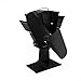 WYQ Holzbefeuerter Thermodynamischer Ventilator Wärmebetriebener Holzofenventilator Für Holzofen/Kamin/Kamin Umweltfreundliche Zweiblättrige Ventilatoren,Schwarz