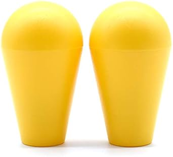 Arcity 2 Pcs Arcade Joystick Oval Bat Top Topper Knob Ball Top Handle Knob American Type Style Yellow and Yellow for Zippy SANWA SEIMITSU Arcade1up Machine Console Cabinet New, HY-PJ092-17