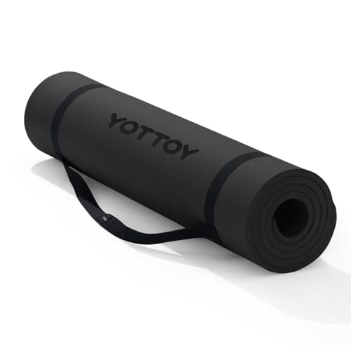 Image of YOTTOY Yoga Mat,Extra Thick Yoga Mat (1 /2inch),Professional TPE Exercise Mat,Non-Slip Workout Mat for Yoga, Pilates, Fitness, Barefoot Workouts, Home Gym Studio with Strap