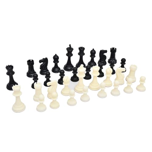 Image of Professional Tournament Chess Set 18 x 18 Inch Vinyl Foldable Chess Board | Weighted Plastic Pieces with 2 Extra Queens with Carry Bag | Travel Friendly Chess Game - Green