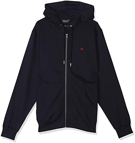 Cotton Fleece Zip-Up Hoodie - Navy 