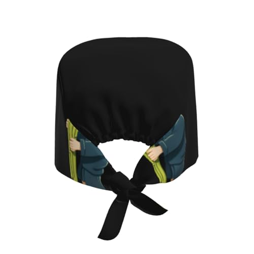 Breathable Work Hat Little boy Pulling Bamboo Shoots Printed Premium Peach Skin Velvet Adjustable, Soft, Versatile2