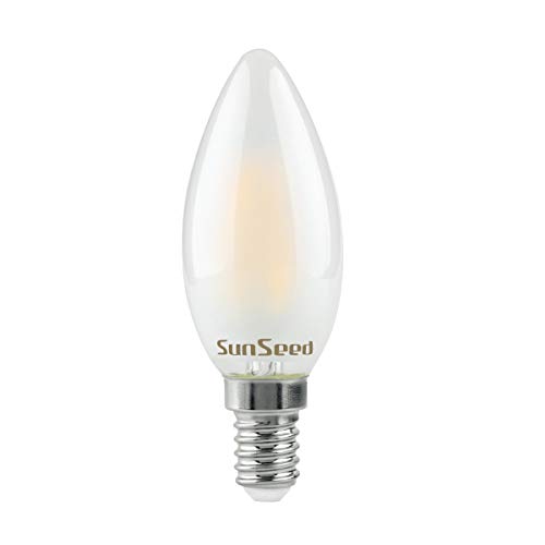 SUNSEED 10 X E14 4W (Equivalent to 40W) Sapphire Filament LED Frosted Candle Light Bulb C35 Warm White 2700K - Image 3