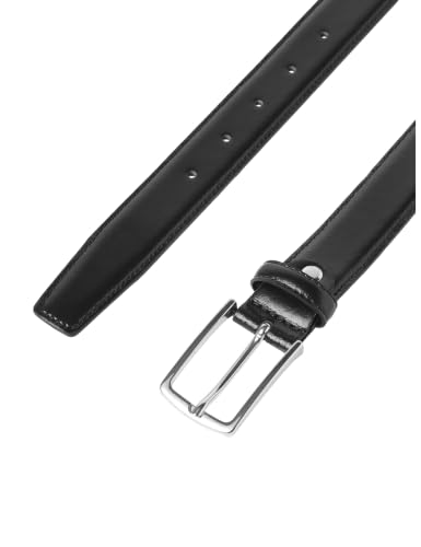JACK & JONES Legerer Echtleder Gürtel | Klassischer Leather Belt | mit Löcher JACCHRISTOPHER, Farben:Schwarz, Größe Gürtel:95 – Ansicht 3