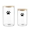 Glass Dog Treat Jars Set of 2150oz75oz Clear Dog Cat Food Container with Bamboo LidsAirtight Cat Treat JarPet Treat CanisterPuppy Food BinDog Cookie Jar Keep Fresh Crispy