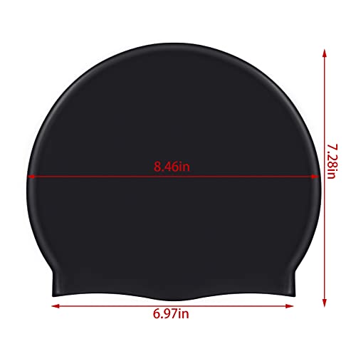 6Pcs Silicone Swim Cap Adult Silicone Swim Cap For Women Men Kids High Elasticity Thick Swimming Pool Cap Silicone Swimming Cap For Long Hair Short Hair Black Color Unisex Bath Silicone Shower Cap #TOP1