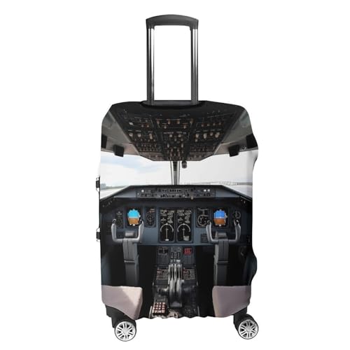 Airplane Cockpit Luggage Cover, Washable Elastic Suitcase Cover Protector Fit 18-32 Inch Luggage4