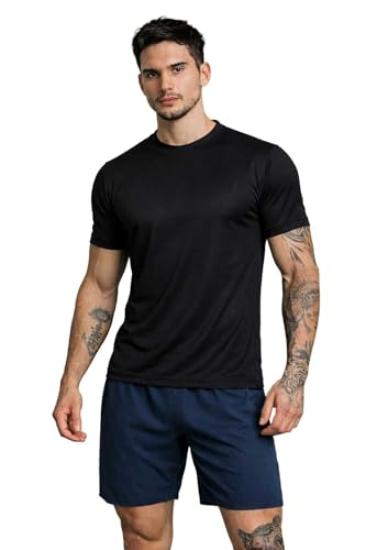 Image of Kvetoo Mens Dry Fit Gym T Shirt Quick Dry Sweat Proof Breathable Workout Tee Muscle Fit Athletic Sports T Shirt for Gym Running Training