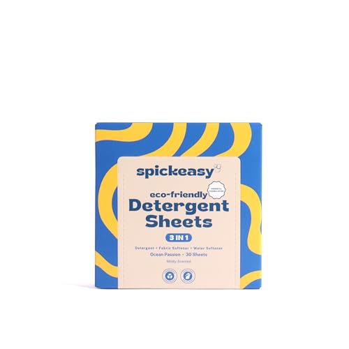 Image of 3-in-1 Laundry Detergent Sheets | Detergent + Fabric Softener + Water Softener | 30 Sheets | Front Load Top Load Hand Wash | Biodegradable Eco-Friendly (Ocean Passion)