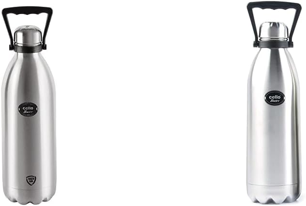 Cello Swift Vacuum Insulated Flask | 1500ml, Silver & Cello Swift Double Walled Flask with Thermal Jacket, Hot and Cold, 2200ml, 1pc, Silver