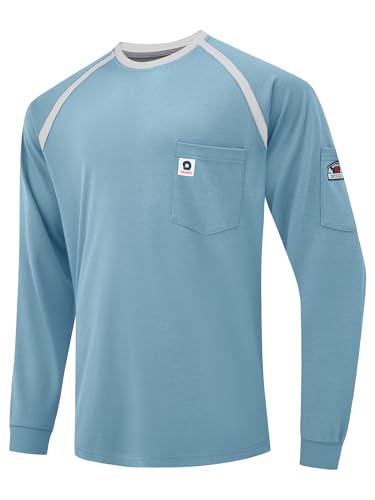 Image of VANDISI FR Shirts for Men 100% Cotton 6.5oz Lightweight NFPA2112/CAT2 Flame Resistant Shirts for Men Long Sleeve Multi-Pockets