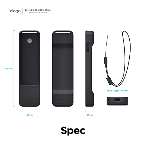 elago Funda R1 Compatible con Apple TV 4K Siri Remote 3.ª generación (2022) y 2.ª generación (2021), Tecnología Magnética, Cordón Incluido, Gran Agarre, Absorción de Golpes, Protección (Negro)