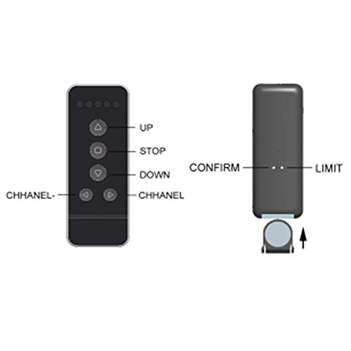 Rollerhouse 6 Channel Transmitter RF 433.92 Remote Controller for Motorized Windows Shades and Blinds, Black