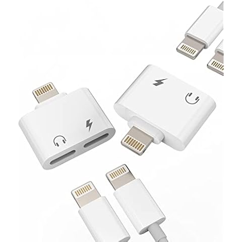 Iphone Headphone Adapter 2in1 Dual Lightning Splitter(2pack)Audio Charging Dongle Jack Adaptador Para Earbud AUX Converter Apple MFI Certified Compatible for 13 12 11 Pro Max Mini Xs Se 7 X Xr 8 Plus Cover