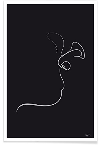 Juniqe® Posters 40x60cm Black & White Couples - Design „First Kiss of 2016 Noir“ (Format: Portrait) - Pictures, Art prints & Prints by independent artists designed by Quibe