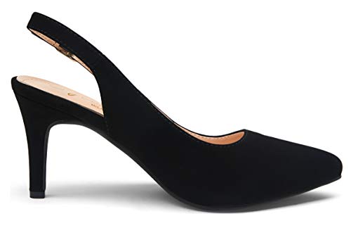 Vepose Women's Slingback Pumps Low Heel Mid Kitten Dress Shoes for Women Heels Closed Toe - Image 4