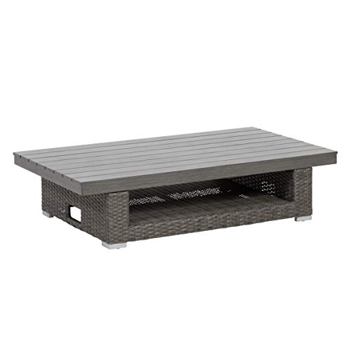 greemotion Rattan-Lounge Bahia Marvao, 2er Garten-Sofa inkl. Tisch & Hocker, Daybed für indoor & outdoor, Grau