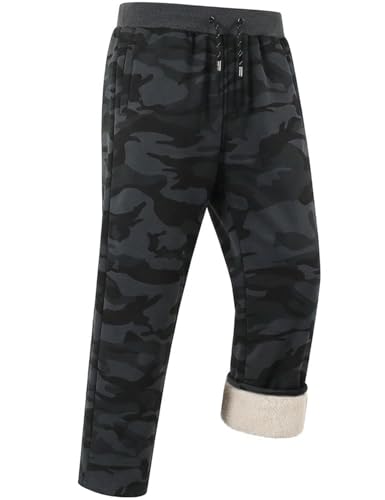 Image of Gihuo Men's Winter Fleece Pants Sherpa Lined Sweatpants Active Running Jogger Pants