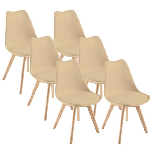 Dewinner Sillas De Comedor, Pack De 6 Sillas Color Caqui Con Asiento Acolchado Y Patas De Madera De Haya, Ideales Para Cocina, Salón O Estudio, Estilo Nórdico Moderno Dewinner Sillas De Comedor, Pack De 6 Sillas Color Caqui Con Asiento Acolchado Y Patas De Madera De Haya, Ideales Para Cocina, Salón O Estudio, Estilo Nórdico Moderno