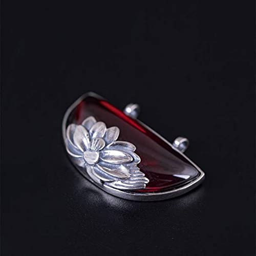 Pendentif en argent S925 et grenat contre les bijoux ternes, collier goyave en cuir véritable