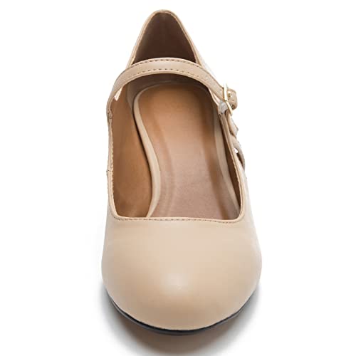 Image of MAIERNISI JESSI Unisex Men's Women's Mary Jane Pumps Round Toe Kitten Heel Hollow Out Shoes