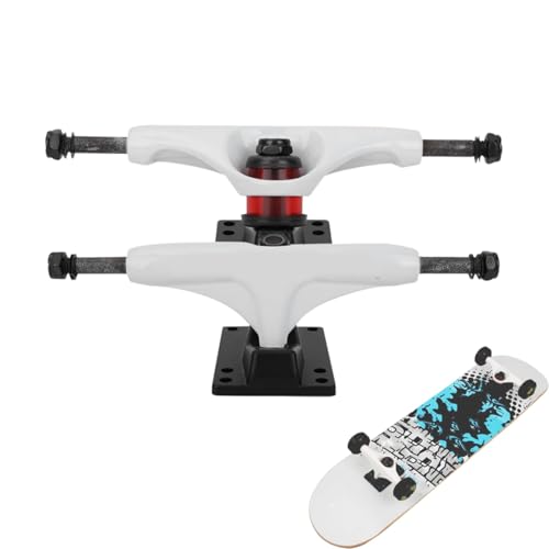 equlup 2Pcs Skateboard Trucks 5inch Aluminum Magnesium Longboard Trucks Bridge Skate Board Bracke White