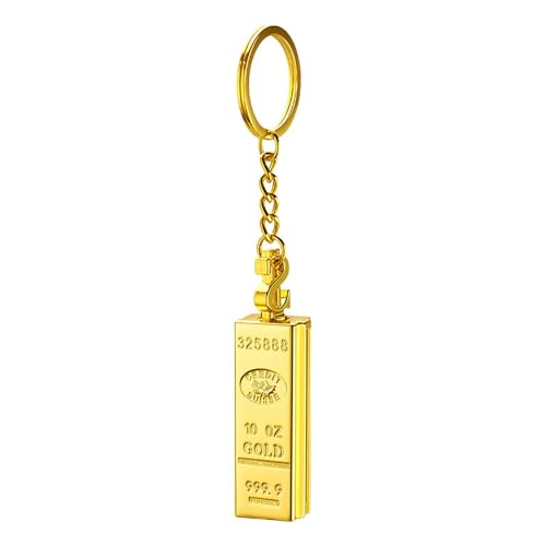 Generic Portable Permanent Benzinfeuerzeug Match Öl Feuerzeug mit Schlüsselring, Gold Streichholz-Feueranzünder, mit Feuerstein für Outdoor Survival Camping Wandern (Gold)