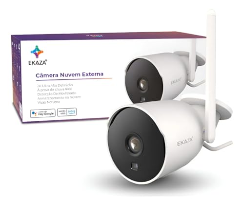 EKAZA, Câmera Externa Smart Wi-fi, Com Armazenamento em Nuvem, Ip66 À Prova Da Chuva, resolução 2K/3.0MP - T2233