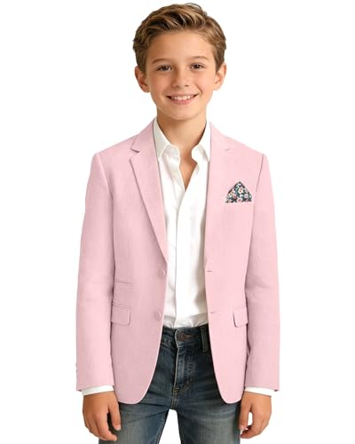 Image of Bofan Linen Boys Blazer Formal Suit Jackets for Boy Outwear Jacket & Coats for Kids Boys' Fashion Summer Wedding Outfit