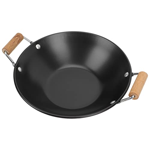 Generic Sartén wok Paella Pan con mango de madera, sartén wok Pan Pot para servir, para casa,...