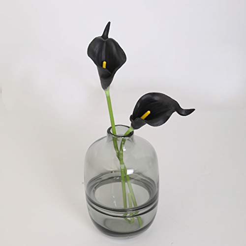 Nubry 30Pcs Artificial Calla Lily Flowers Fake Real Touch Calla Lily Flower For Bridal Wedding Bouquet Arrangements Centerpieces Home Decoration (Black) #TOP3