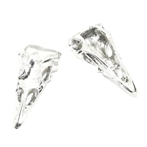 Breloques tête de mort et oiseau en alliage durable pour bijoux gothiques chic
