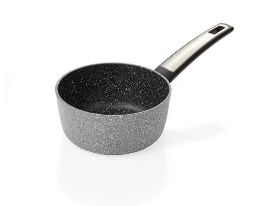 Tescoma 602476 Casseruola 1 manico antiaderente effetto pietra ø 16 cm, capacità 1.3 l, i-PREMIUM Stone