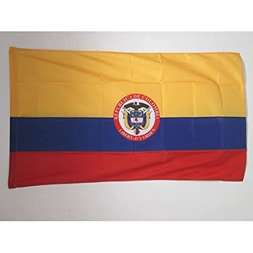 AZ FLAG, Colombia coat of arms Flag, 2x3 Ft, colombian Banner with Sleeve, 100% Polyester, Fade Resistant, Vivid Colors