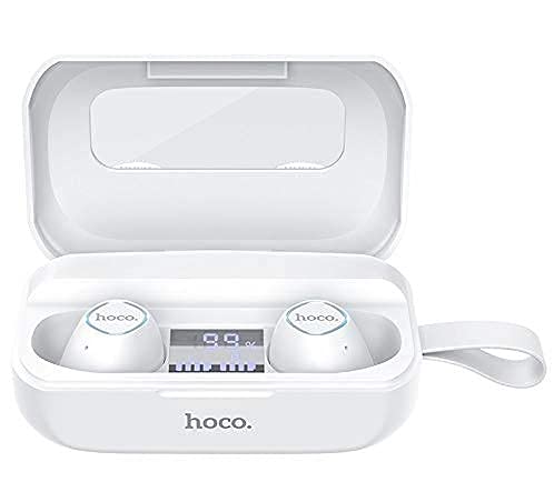 HOCO Écouteur Bluetooth, Écouteurs sans Fil Bluetooth 5.0 antibruit Stéréo Casque, 2600mAh Etui de Charge, Oreillette Bluetooth avec Micro Intégré Cover