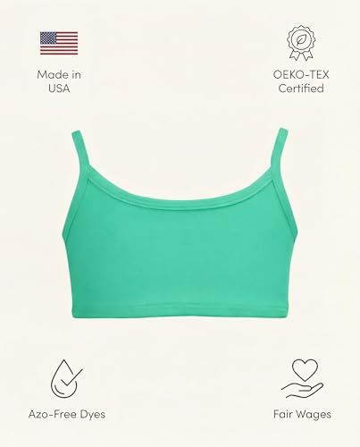 Image of City Threads Girls Bikini Top Only UPF 50+, Bathing Suit Top for Girls, Made in the USA