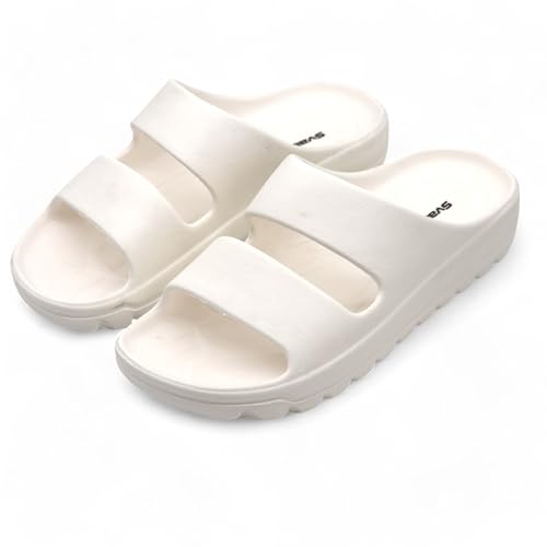 Image of SVAAR Soft EVA Double Strap Slippers for Men | Stylish Anti-Skid Slides with Arch Support & Bouncy Sole | Lightweight Indoor Outdoor Comfort