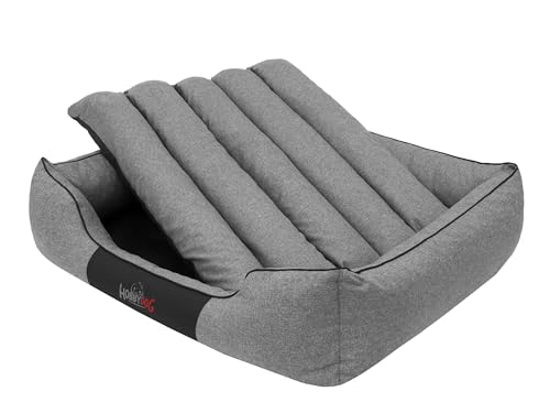 Bjird Hundebett - Hundekorb für kleine mittelgroße & große Hunde - Hundekissen - Hundesofa - Bezug abnehmbar und waschbar - Comfort - Größe: S - Schwarz