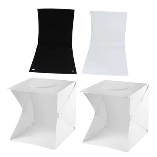 LOLIPPYY Light Box Fotografico Portatile LED 30 CM con Pannello Luminosa Kit con 2 Sfondi Nero e Bianco per Foto di Piccoli Oggetti Adatto a Fotografi Professionisti e Uso in Studio e