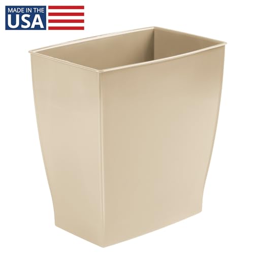 image for InterDesign iDesign Small Plastic Bathroom Trash Can, Slim Rectangle G