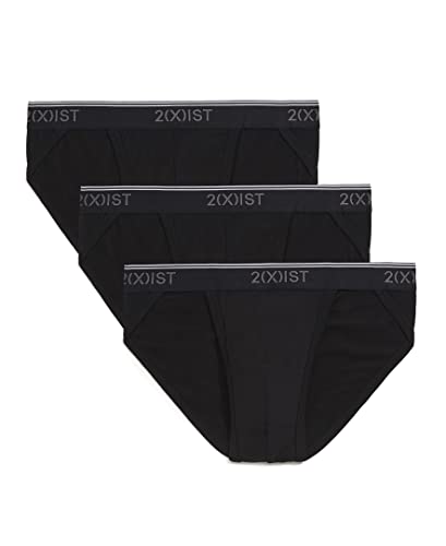 2(X)IST Men's Cotton Stretch Sport Brief 3-Pack Black