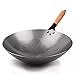 MMAXZ Hierro Wok Tradicional Hecho A Mano Wok Wok Pan No-Soporte Non-Recubrimiento Gasero de Gas Utensilios de cocina Hierro Wok Pan Maifan Piedra Caja de cocina (Color : A, Size : 32cm)