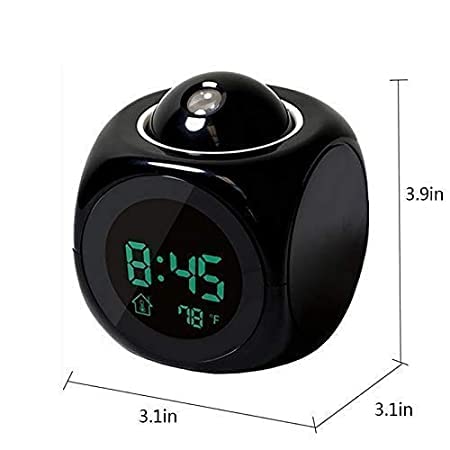 Image of Digital LCD Projector Alarm Clock Wall Projection LCD Screen Snooze Alarm Display Time Voice Alarm LED Back Light